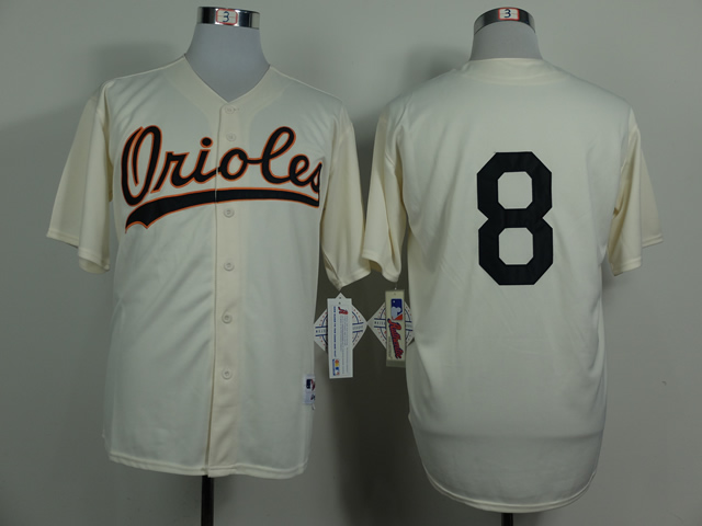 Men Baltimore Orioles 8 Cal Ripken Gream Throwback 1954 MLB Jerseys